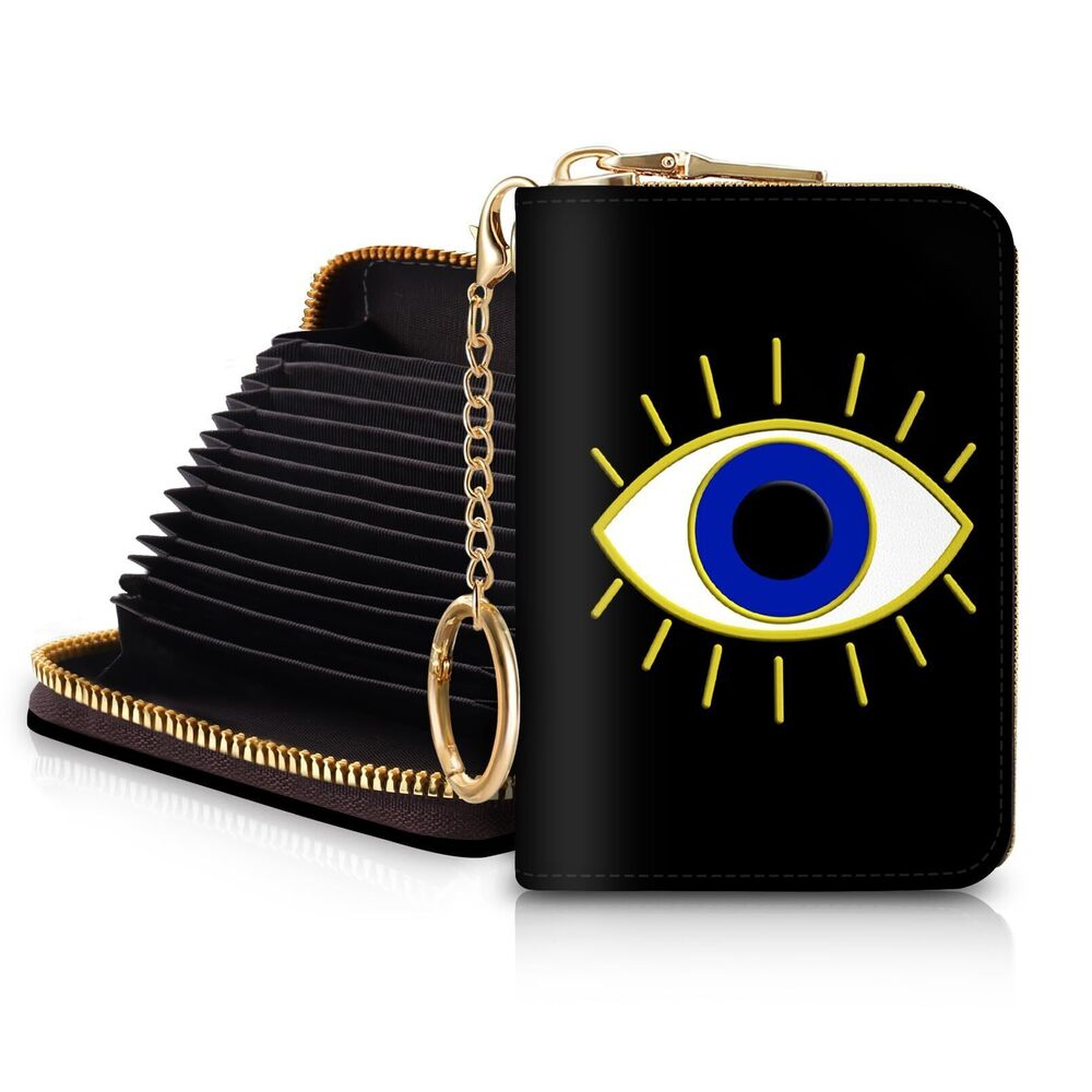 1997 RFID Credit Card Holder Wallets , Small Evil Eye Card Case Wallet